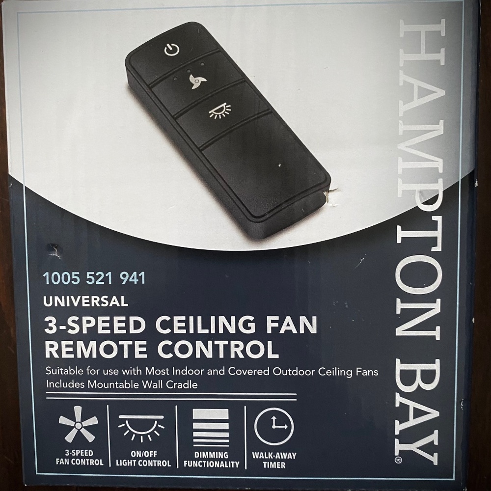 Hampton Bay 3-Speed Ceiling Fan/Remote Control